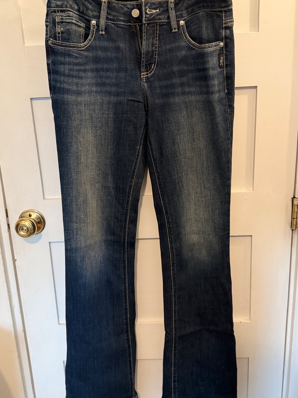 Silver Jeans Women's Straight Leg Dark Blue Jeans